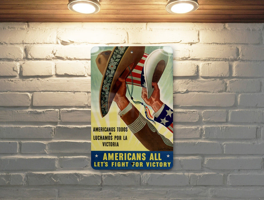 Metal WW2 Texas Art - Metal WW2 Propaganda Poster - Fathers Day Gift - Unique Metal Sign