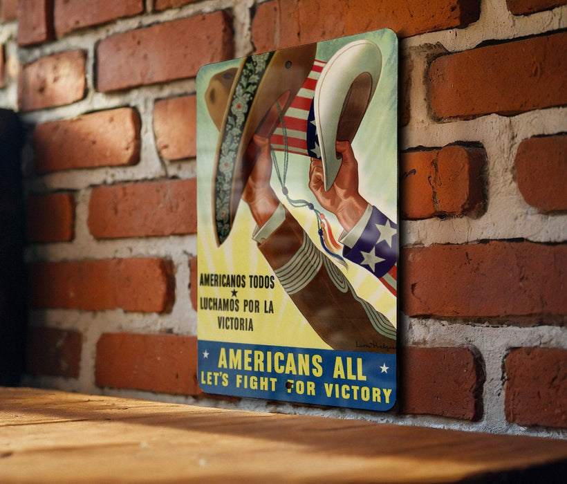 Metal WW2 Texas Art - Metal WW2 Propaganda Poster - Fathers Day Gift - Unique Metal Sign