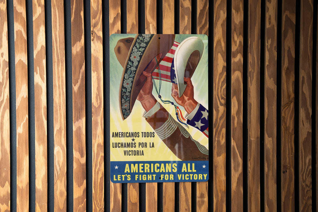 Metal WW2 Texas Art - Metal WW2 Propaganda Poster - Fathers Day Gift - Unique Metal Sign