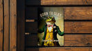Born to Slay Forced to Work Metal Sign - Funny Vintage Frog, Quirky Motivational Decor, Unique Wall Art, Humorous Office Sign