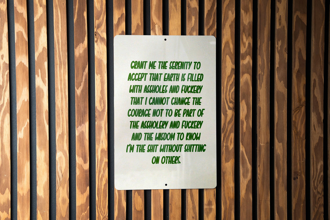 That Earth Is Filled With Assholes Metal Sign - Sarcastic Decor, Funny Quote, Office Humor, Wall Art, Unique Gift