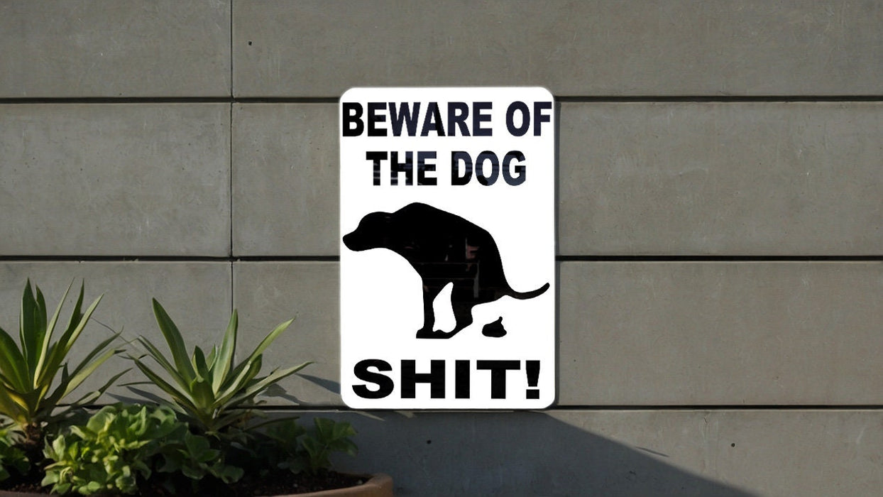 Dog Caution, Funny Sign, Metal Decor, Garden Warning, Pet Humor