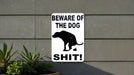 Dog Caution, Funny Sign, Metal Decor, Garden Warning, Pet Humor