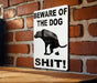 Dog Caution, Funny Sign, Metal Decor, Garden Warning, Pet Humor