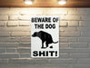 Dog Caution, Funny Sign, Metal Decor, Garden Warning, Pet Humor