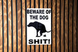 Dog Caution, Funny Sign, Metal Decor, Garden Warning, Pet Humor