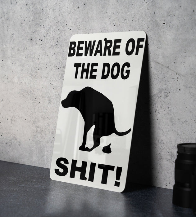 Dog Caution, Funny Sign, Metal Decor, Garden Warning, Pet Humor