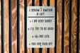 I Know I Swear A Lot Metal Sign - Candid Humor Decor, Sincere Apology (Not Really), Funny Wall Art, Unique Home Sign, Sarcastic Gift