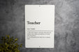 Teacher Definition Metal Sign - Education Humor, Classroom Wit, Unpaid Hero, School Joke, Appreciation Gift