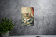 Vintage Retro Sad Fat Cat Metal Sign - Chonker Art, Nostalgic Decor, Whimsical Pet, Quirky Animal, Home Wall Accent