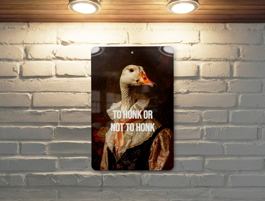 To honk or to not honk - a goose dilemma. Metal Poster