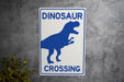 Dinosaur Crossing Metal Sign, Prehistoric Decor, Kids Room Accessory, Unique Garden Sign, Wall Art