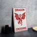 Dragon Crossing Metal Sign, Fantasy Decor, Mythical Creature Sign, Unique Gift, Magical Home Decor
