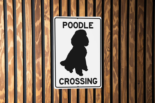 Poodle Crossing Metal Sign, Dog Lover Gift, Pet Safety Alert, Cute Animal Crossing, Home Decor, Garden Sign