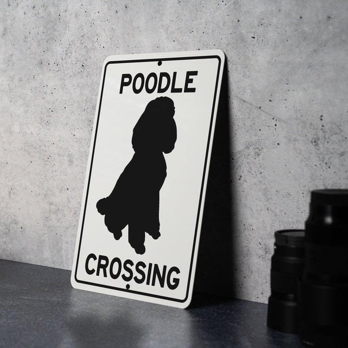 Poodle Crossing Metal Sign, Dog Lover Gift, Pet Safety Alert, Cute Animal Crossing, Home Decor, Garden Sign