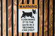 Warning I Can Make It to the Gate in 3 Seconds Corgi Metal Sign, Pet Caution, Slow but Sure, Guard Dog, Humorous Home Decor
