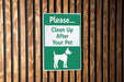 Dog Waste Sign - Eco Metal, Responsible Pet, Outdoor Etiquette