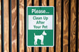 Dog Waste Sign - Eco Metal, Responsible Pet, Outdoor Etiquette