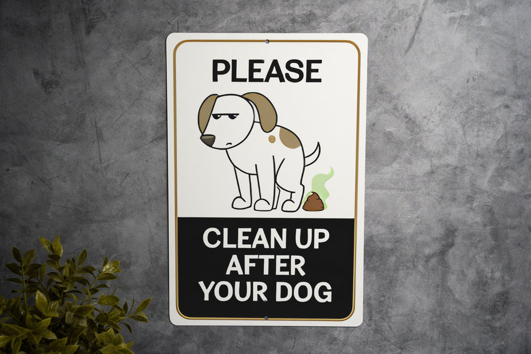 Pet Cleanup Metal Sign - Dog Park, Green Reminder, Eco Friendly