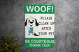 Eco Dog Sign - Clean Up, Metal Outdoor, Pet Responsibility