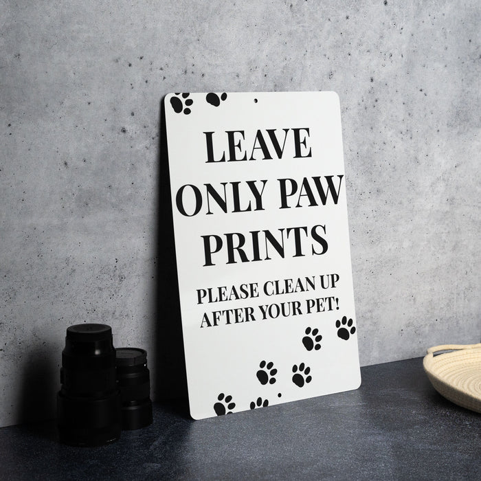 Metal Dog Clean-Up Sign - Eco Etiquette, Responsible Owner, Yard Care