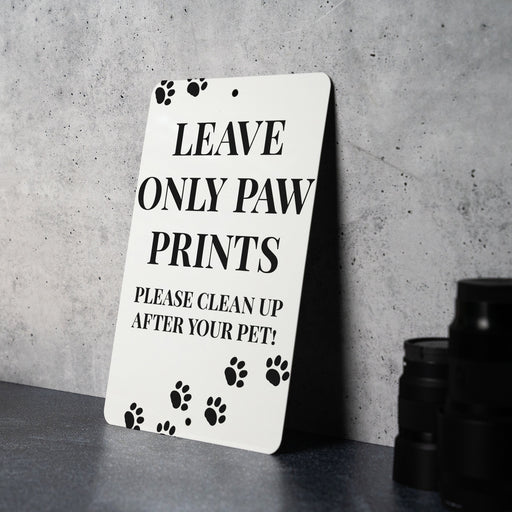 Metal Dog Clean-Up Sign - Eco Etiquette, Responsible Owner, Yard Care