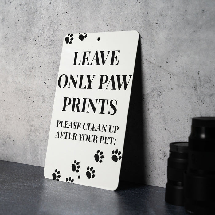 Metal Dog Clean-Up Sign - Eco Etiquette, Responsible Owner, Yard Care