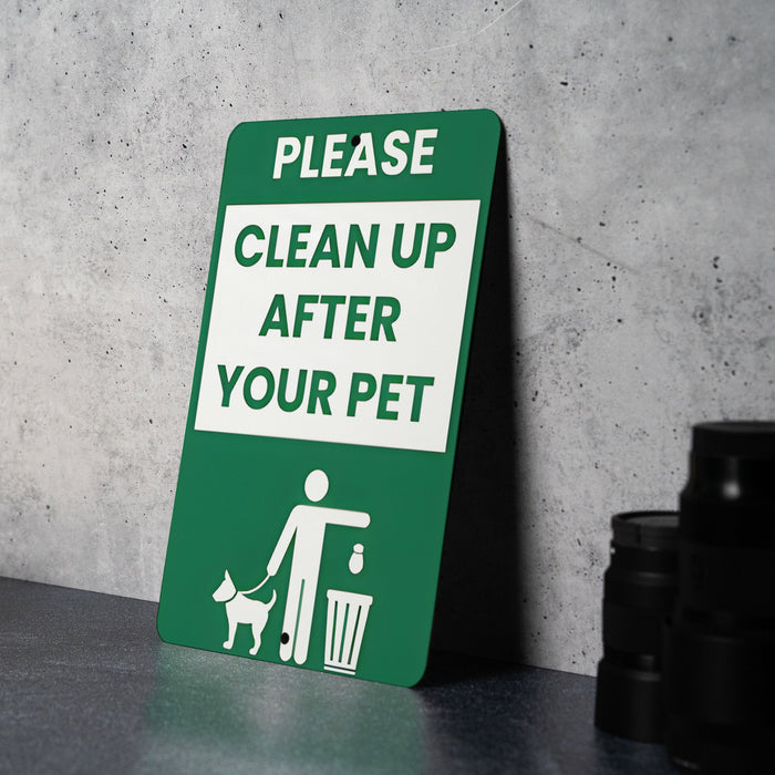 Pick Up After Your Dog - Metal Sign, Eco-Friendly Reminder, Pet Care