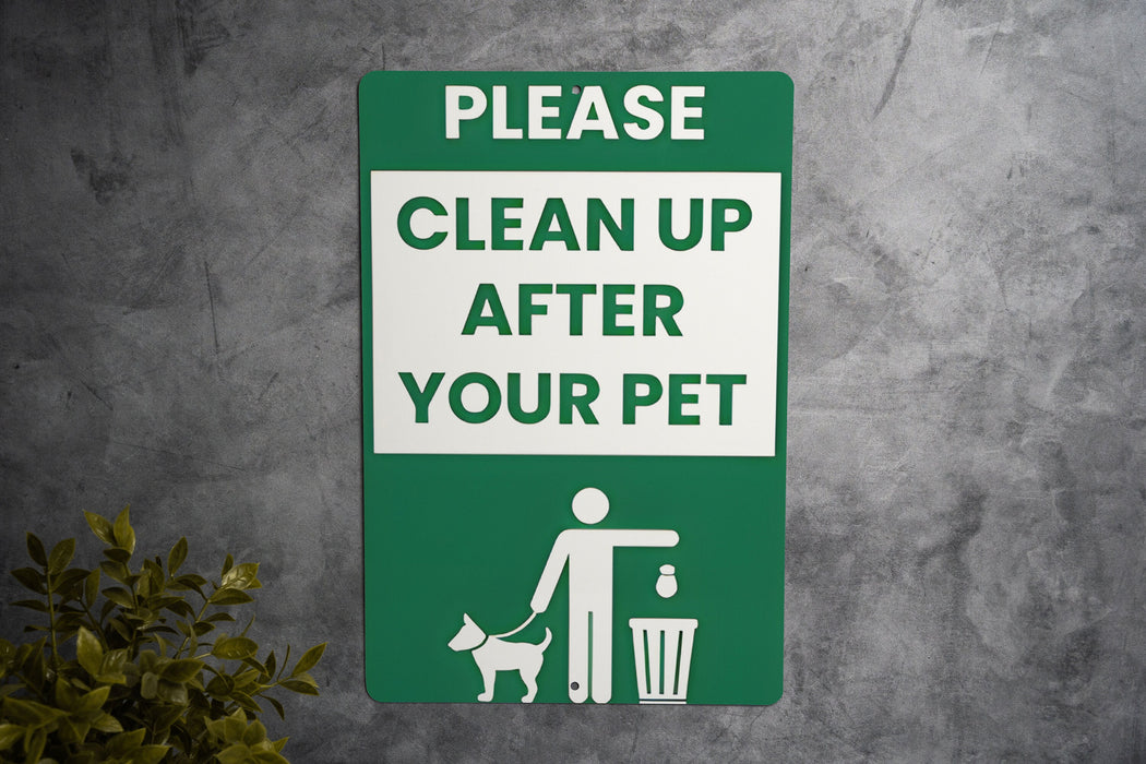 Pick Up After Your Dog - Metal Sign, Eco-Friendly Reminder, Pet Care