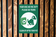 Dog Poop Sign - Metal, Eco Conscious, Outdoor Responsibility