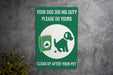 Dog Poop Sign - Metal, Eco Conscious, Outdoor Responsibility