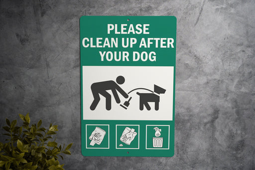 Yard Dog Sign - Please Clean Up, Metal, Green Living, Pet Etiquette