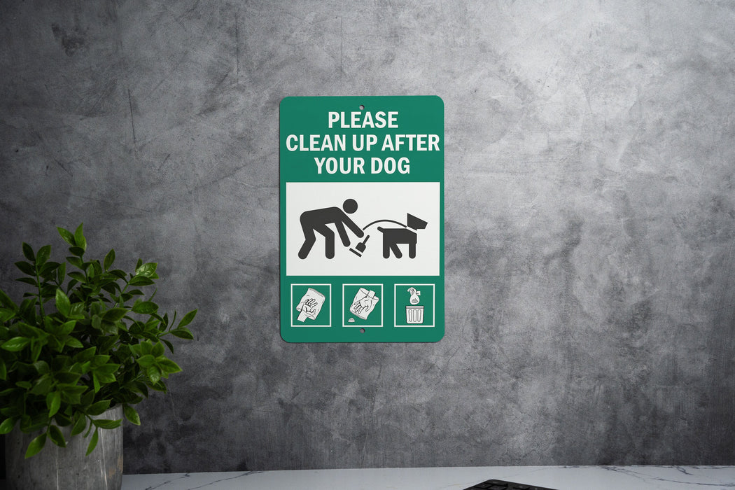 Yard Dog Sign - Please Clean Up, Metal, Green Living, Pet Etiquette