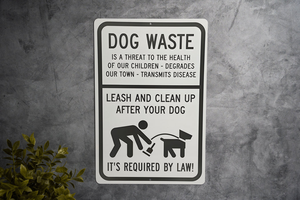 Please Clean Pet Sign - Metal, Eco Care, Dog Waste Management