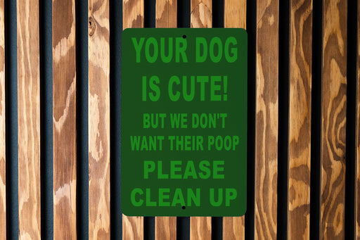 Eco Pet Waste Sign - Clean Up After Dog, Metal, Responsible Care
