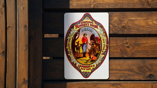 Biningers Bourbon Vintage Metal Poster - Travelers Guide Sign, Classic Bar Decor