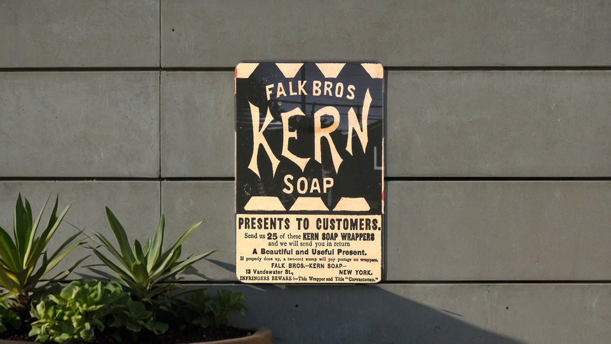 Falk Bros Kern Soap Metal Poster - Vintage Laundry Sign, Classic Soap Ad