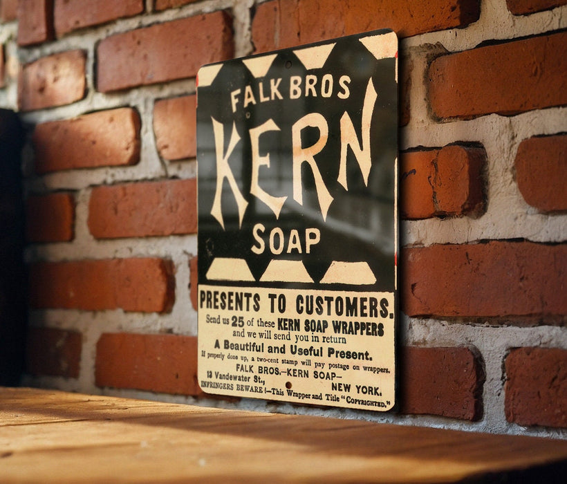 Falk Bros Kern Soap Metal Poster - Vintage Laundry Sign, Classic Soap Ad