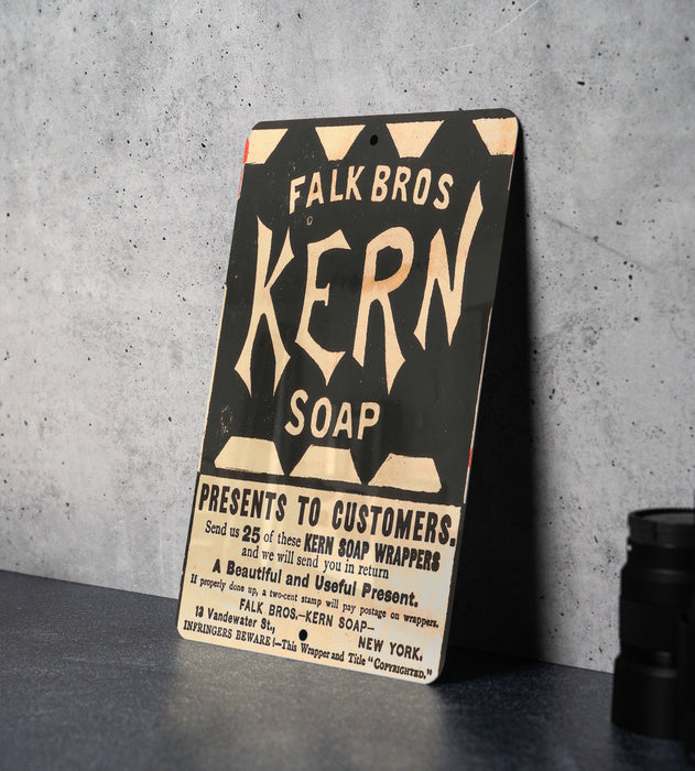 Falk Bros Kern Soap Metal Poster - Vintage Laundry Sign, Classic Soap Ad