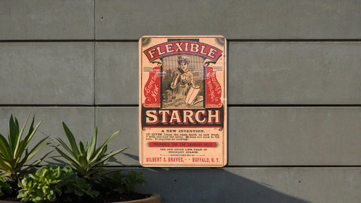 Flexible Starch Metal Poster - Vintage Laundry Sign, Retro Washing Ad