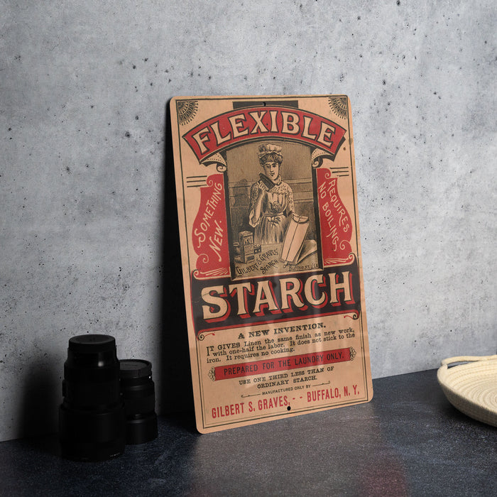 Flexible Starch Metal Poster - Vintage Laundry Sign, Retro Washing Ad