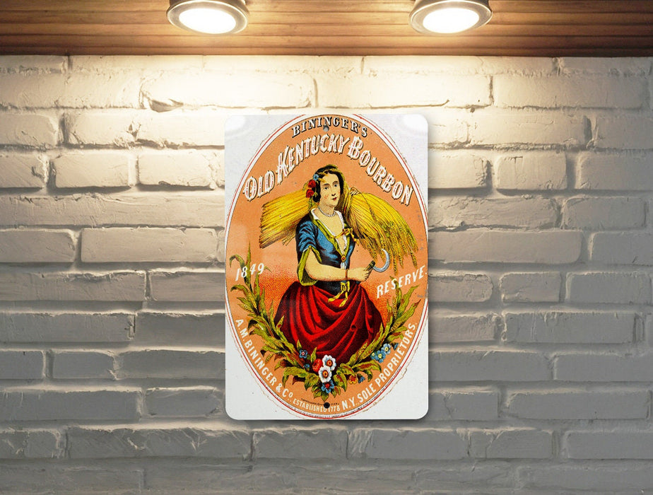 Old Kentucky Bourbon Vintage Metal Poster - Classic Whiskey Ad, Speakeasy Wall Decor