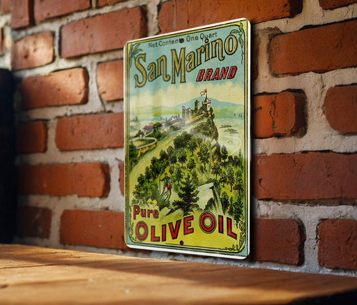 San Marino Olive Oil Vintage Metal Poster - Retro Kitchen Art, Classic Cooking Oil Ad