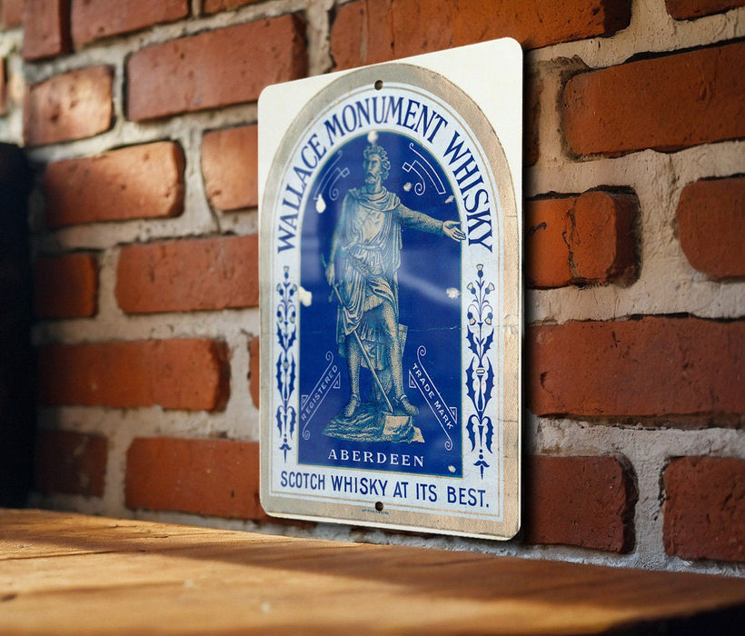 Wallace Monument Whisky Metal Poster - Vintage Scotch Ad, Classic Whiskey Wall Decor
