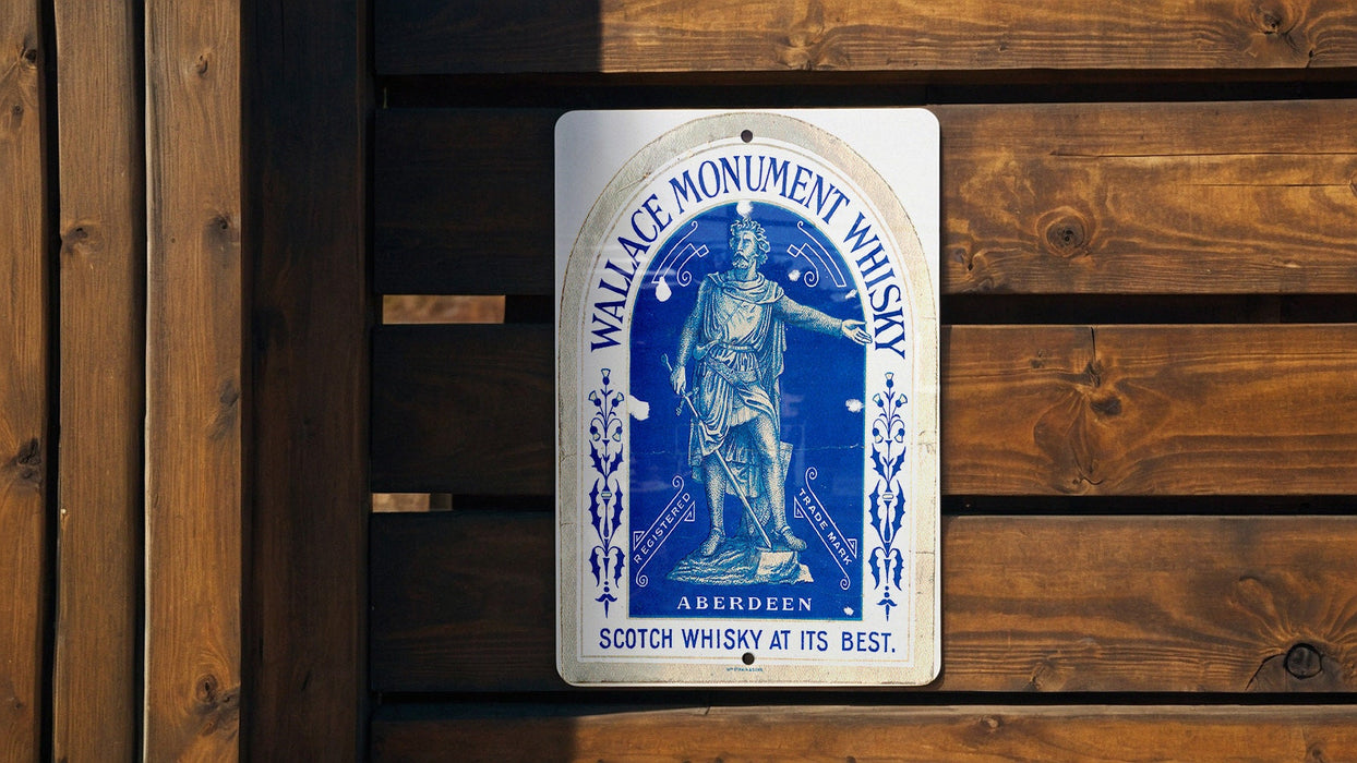 Wallace Monument Whisky Metal Poster - Vintage Scotch Ad, Classic Whiskey Wall Decor