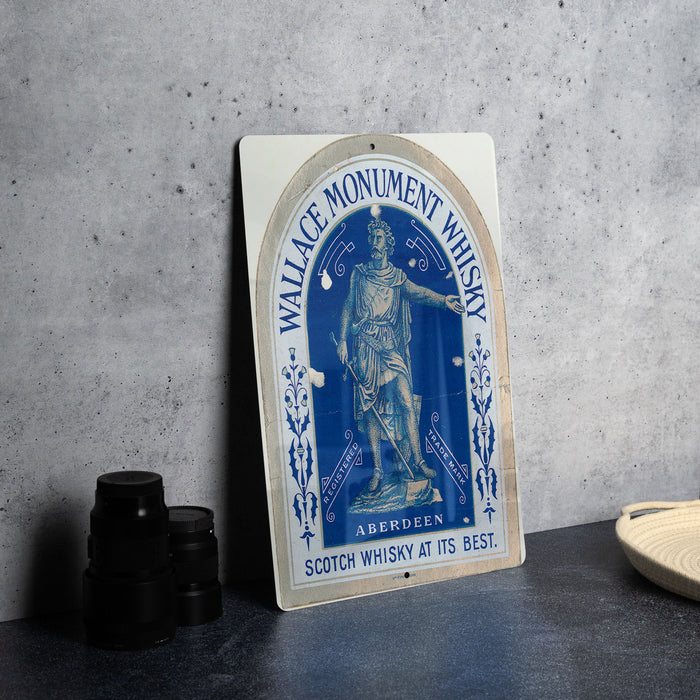 Wallace Monument Whisky Metal Poster - Vintage Scotch Ad, Classic Whiskey Wall Decor