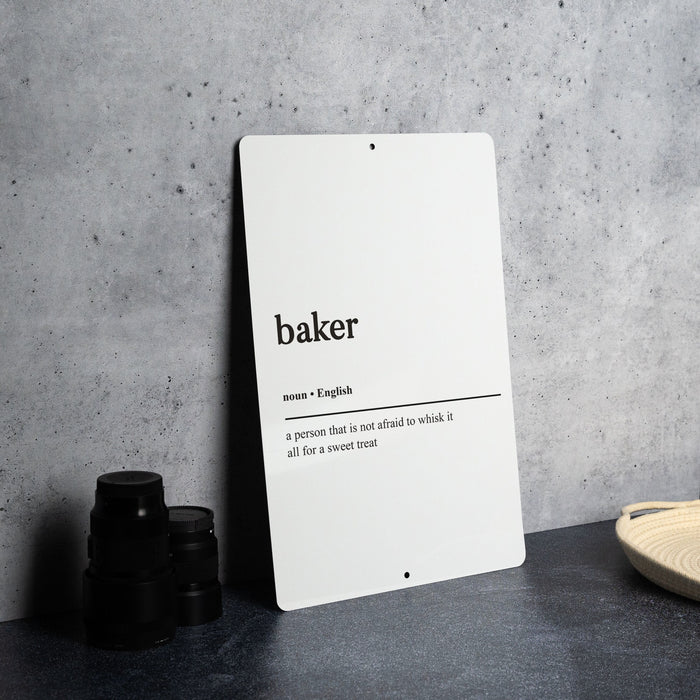 Baking Definition Metal Sign, Kitchen Art, Baker's Philosophy, Culinary Wall Decor, Unique Baking Lover Gift