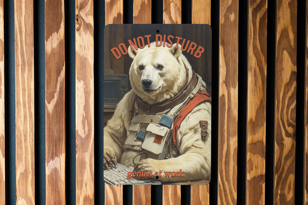 Do Not Disturb Genius at Work Metal Sign, Creative Space Sign, Workshop Decor, Artist at Work, Innovation Zone Sign