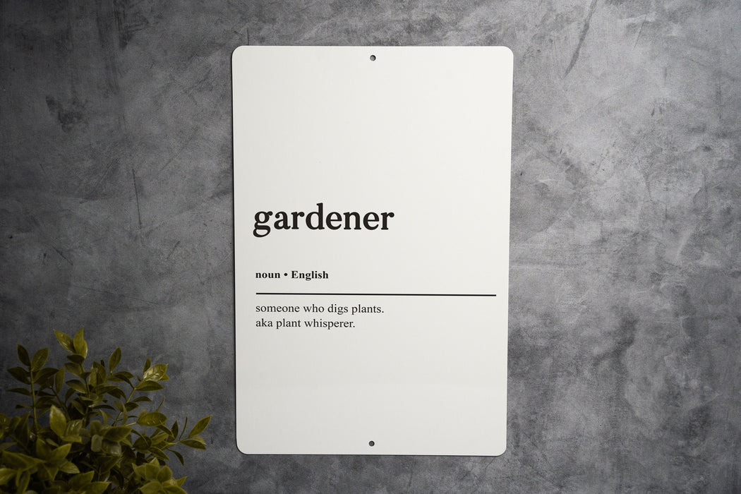 Gardening Definition Metal Sign, Garden Lover Decor, Plant Whisperer, Green Thumb Guide, Outdoor Hobby Sign