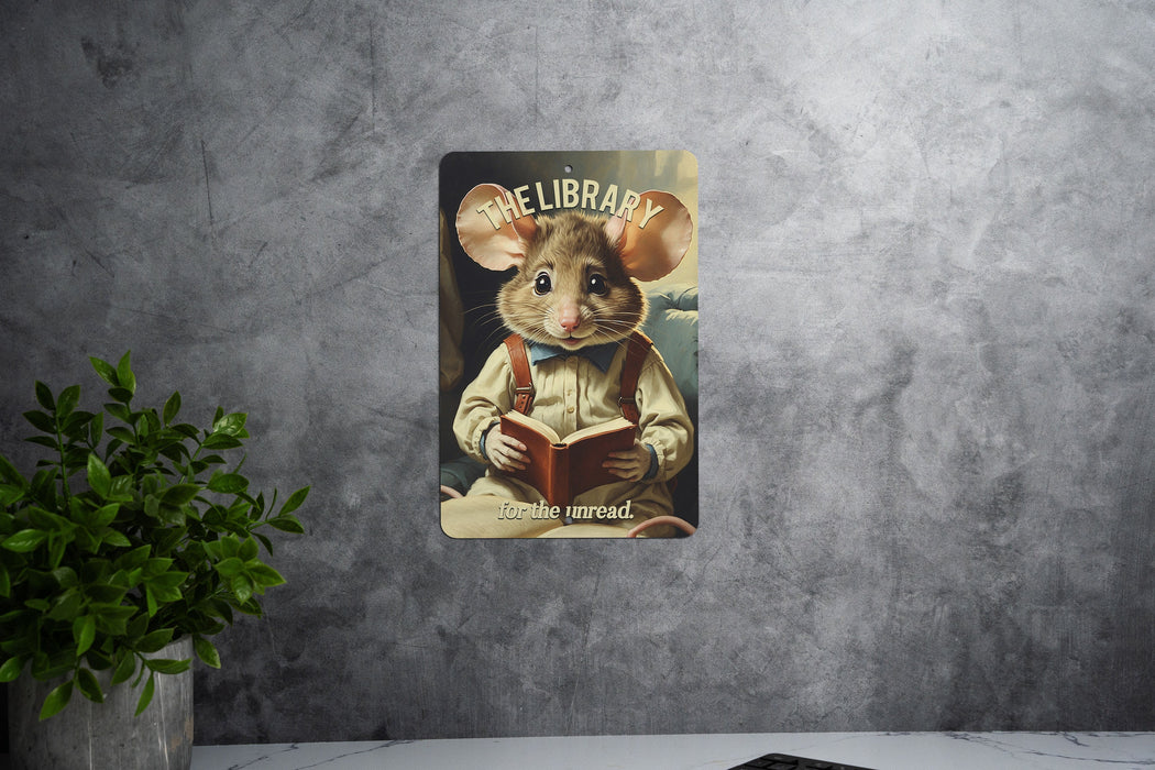 The Library for the Unread Metal Sign - Book Lover Decor, Reading Nook, Literary Humor, Unique Library Sign, Gift